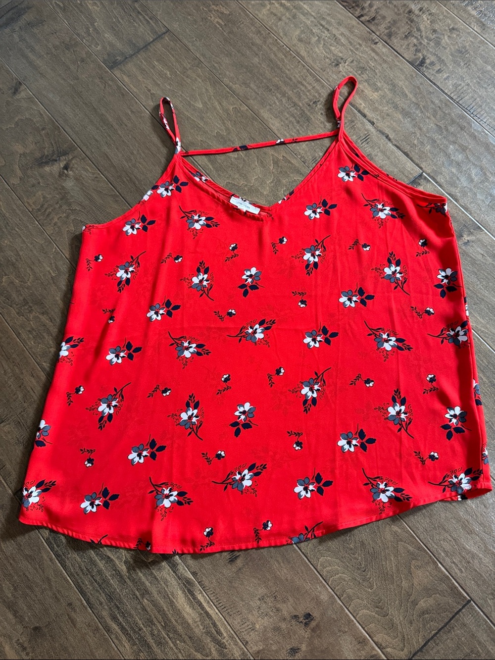 Maurices Red Floral Spaghetti Strap Camisole